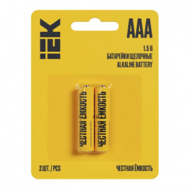 Батарейка IEK Alkaline Optima  LR-03 BL-2, 1,5 В, ABT-LR03-OP-L02