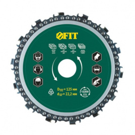 Диск отрезной цепной по дереву 125х22.2 мм, толщина реза 6 мм FIT 37649