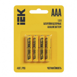 Батарейка IEK Alkaline Optima  LR-03 BL-4, 1,5 В, ABT-LR03-OP-L04