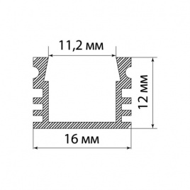 Профиль алюминиевый TDM (SQ0331-0493) 1м накладной для светодиодной ленты IP20 черный