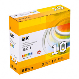 Комплект гибкого неона IEK 10 м 8 Вт/м 220В  IP65 RGB + драйвер  ( LSR5-RGB-060-65-2-10-S0)