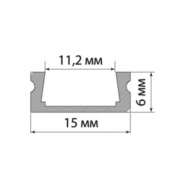 Профиль алюминиевый TDM (SQ0331-0490) 2м накладной для светодиодной ленты IP20 черный