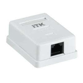 Розетка настенная инф. (комп.) RJ45, кат.5Е UTP, 1-порт ITK