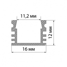 Профиль алюминиевый TDM (SQ0331-0492) 2м накладной для светодиодной ленты IP20 черный