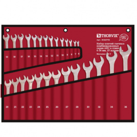 Набор ключей комбинированных 27 шт. 6-36мм. в сумке,THORVIK/Торвик W3S27TB