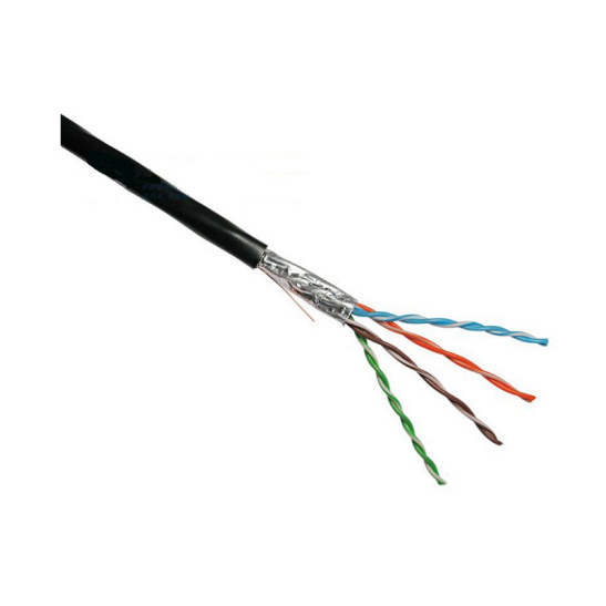 Кабель FTP 4PR 24AWG cat 5e, PVC, (CU), серый, LEEK, бухта 305 м фото 1