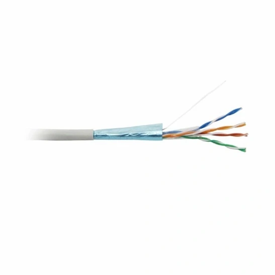 Кабель FTP 4PR 24AWG cat 5e, PVC, (CCA), серый, LEEK, бухта 305 м фото 1