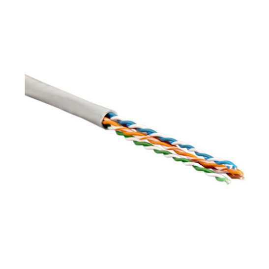 Кабель UTP 4PR 24AWG cat 5e, PVC, (CCA), серый, LEEK, бухта 305 м фото 1